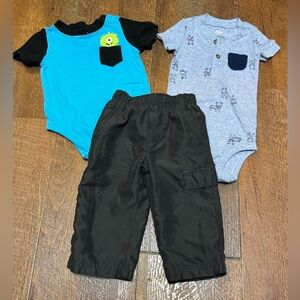 Baby Boy 6-9 month bundle - cute onesies and pants